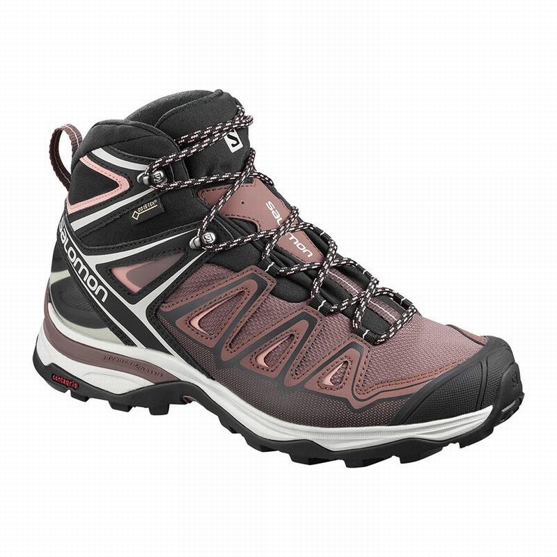 Botas De Montaña Salomon Mujer Negras / Coral - Salomon Argentina X ULTRA 3 MID GORE-TEX ,524078-LPN